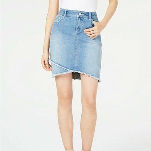 INC International Concepts Frayed Tulip-Hem Jean Skirt Size 12 Medium Indigo